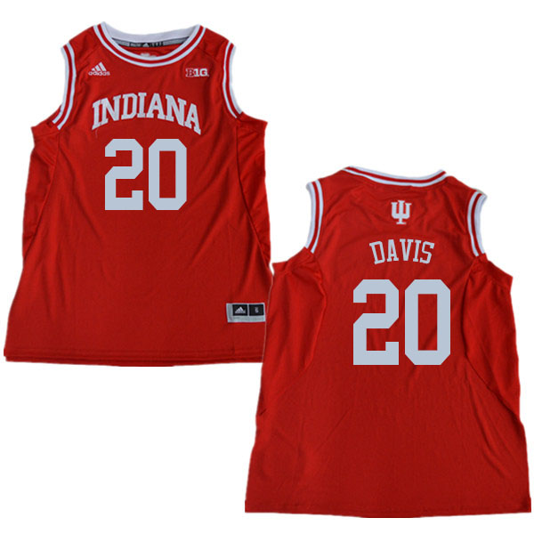 Men #20 De'Ron Davis Indiana Hoosiers College Basketball Jerseys Sale-Red - Click Image to Close